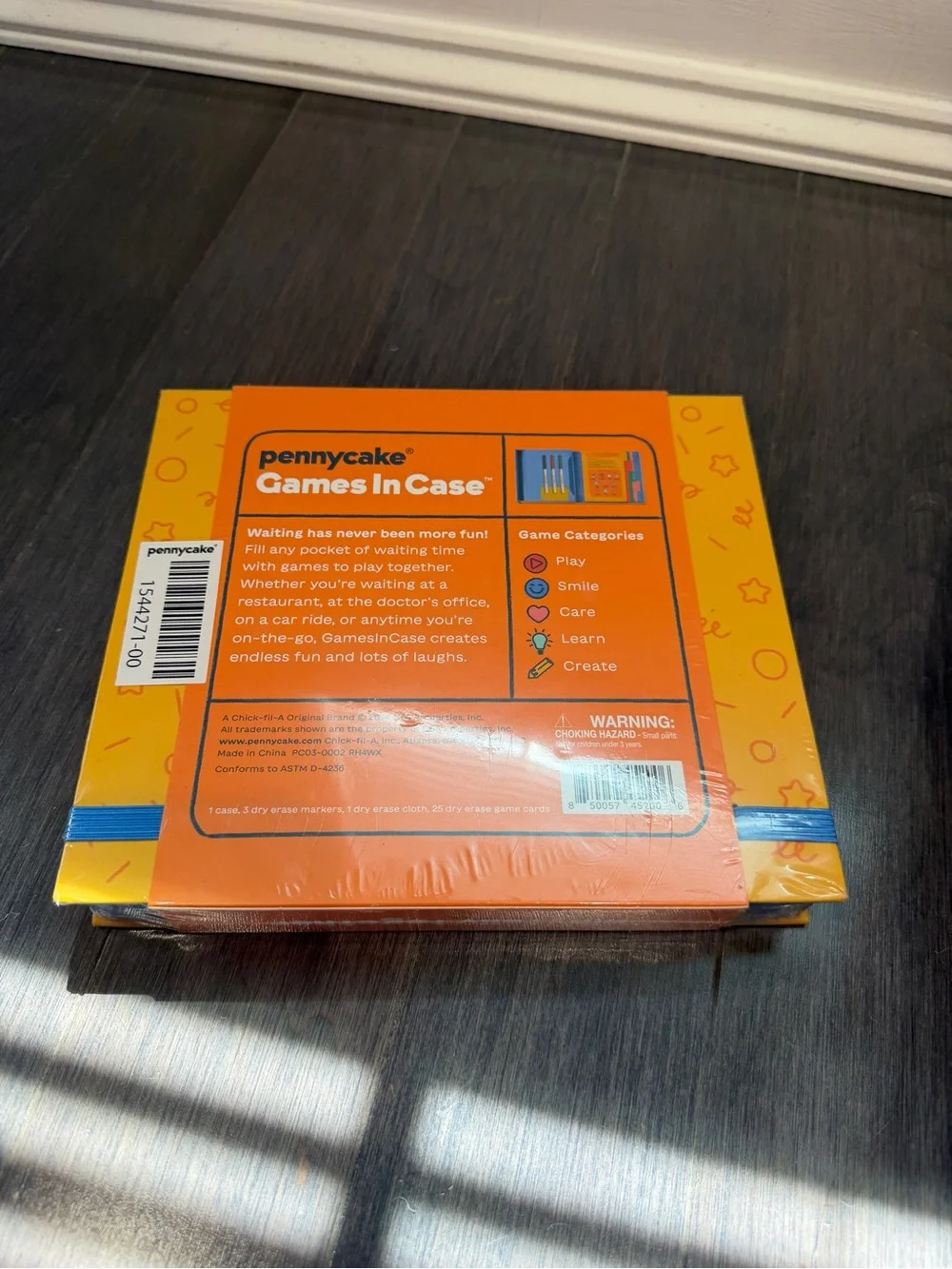 NWT Pennycake Games In Case Travel Activity Set - Orange Games on the Go Kids